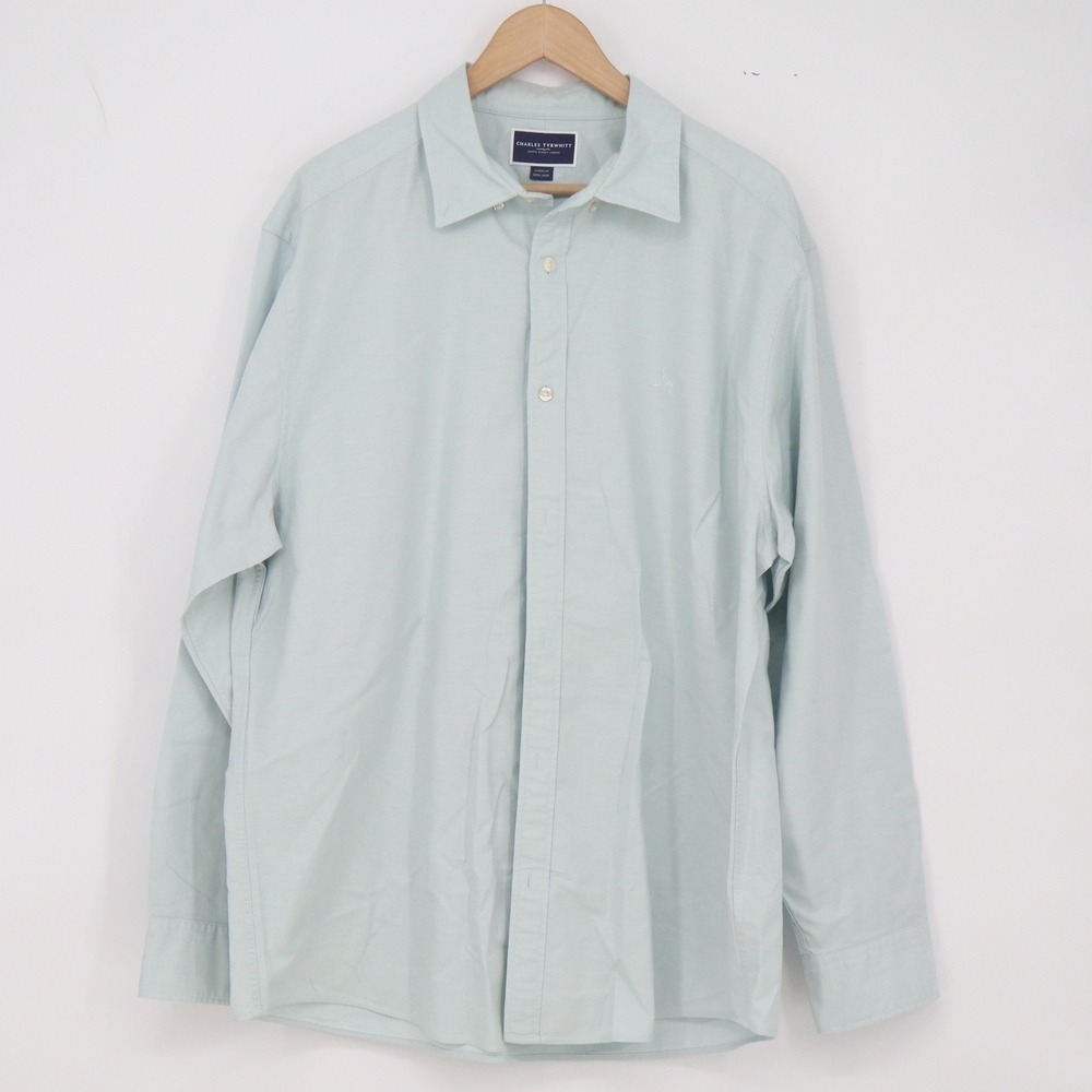 Charles Tyrwhitt Shirt Mens XL Classic Fit Mint Green Button-down Excellent